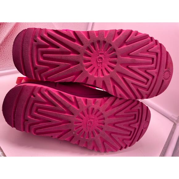UGG Fluff Mini Quilted Zebra Boots -Rock Rose Sheepskin Womans size 7 - Picture 7 of 10